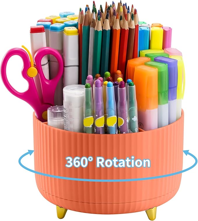Marbrasse Desk Organizer, 360-Degree Rotating Pen Holder, Desk Organizers and by Marbrasse