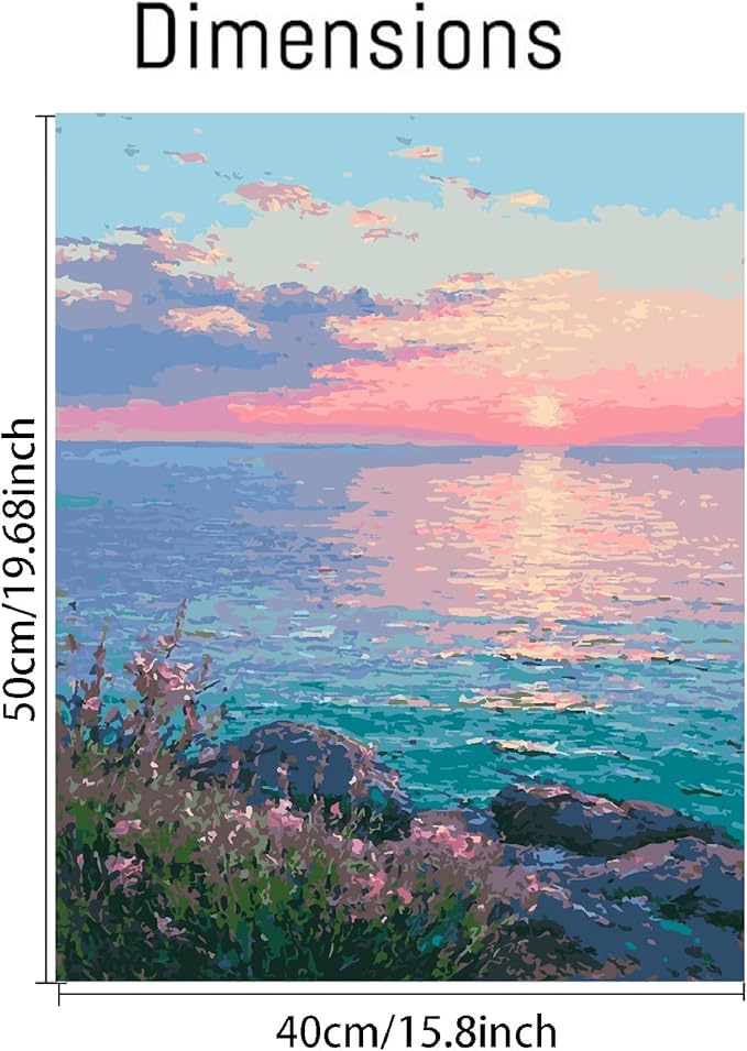 Mrnsiet Paint by Number for Adults Beginners, Easy Lake Paint by Numbers Kits - Image 3