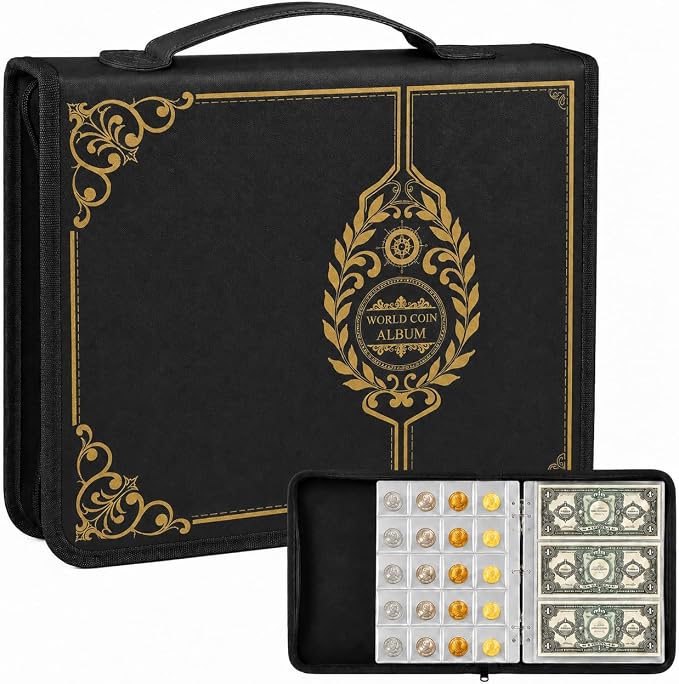 Coin Collection Book Holder for Collectors, 200 Pockets Collecting Album& 30 by Ankhohstoragehardcase