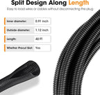 40 FT Wire Loom 1 Inch, Split Wire Loom Tubing Wire Conduit, Wire Protector - Image 3