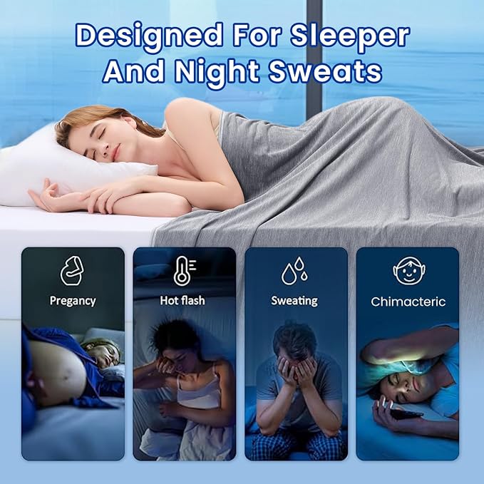 TOPCEE Cooling Blanketfor Night Sweats Absorbs Heat to Keep Adults, Children - Image 4