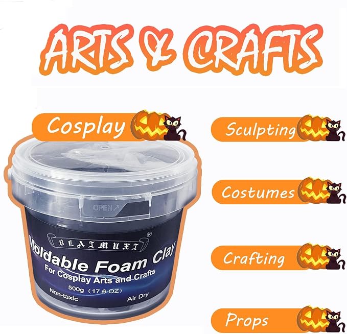 Foam Clay Cosplay Moldable Air Dry Foam Clay Craft 300g White Lightweight - Image 2