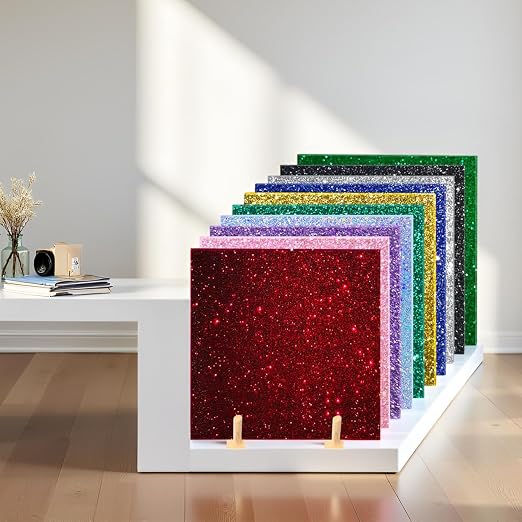 Glitter Acrylic Sheets 1/8 in 8x8, 2 Pack | Cast Sparkly Acrylic, 3mm Thick - Image 5