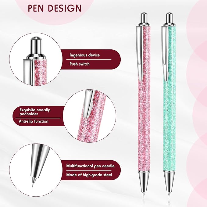 Epakh 2 Pieces Weeding Pen Vinyl Pen Pin Weeding Tool Fine Point Glitter Metal - Image 3