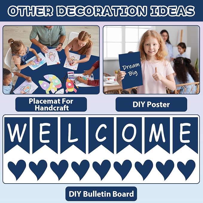 Qyeahkj 17.7in x 20ft Bulletin Board Paper Roll Bulletin Board Background Paper - Image 4