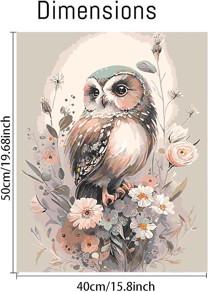 Mrnsiet Owl Paint by Number for Adult Kit, DIY Acrylic Paint by Numbers for - Image 5
