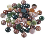 FASHEWELRY 50Pcs Natural Indian Agate Cabochons Flat Back Gemstone Cabochons - Image 2