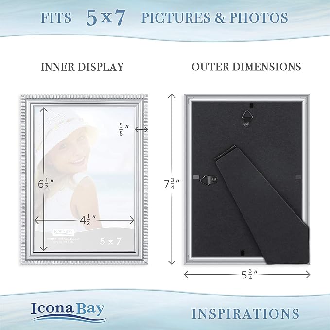 Icona Bay 5x7 Picture Frames, 6 Pack, Contemporary, Inspirations | These Icona - Image 3