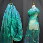Blackish Green 3.3 Yard Long Iridescent Organza Fabric - Image 9