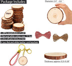 SENMUT Unfinished Wood Slices 30pcs 2.4"-2.85" Wood Circles - Image 3