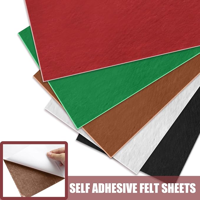Bonsicoky Brown Self Adhesive Felt Sheets, 10 Pack, A4 Size - Image 3