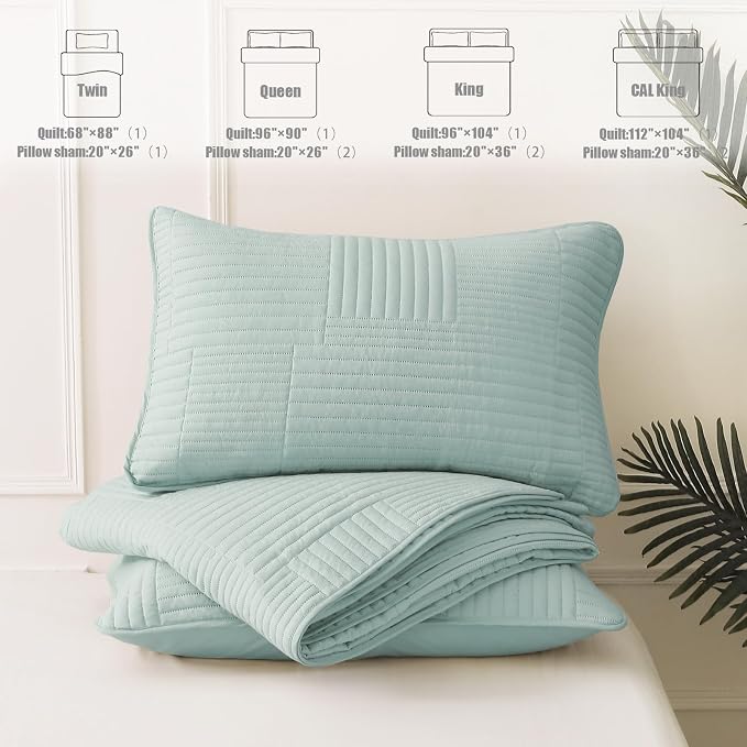 Whale Flotilla Ultra Soft Queen Quilt Bedding Set, Lightweight Microfiber Aqua - Image 7