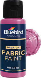 BLUEBIRD Fabric Paint, Cosmic Pink, 3.4 Fl Oz, Permanent Fabric Paints by BluebirdArts