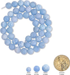 60pcs Natural Matte Light Blue Gemstone Beads，6mm Frosted Round Loose Stone - Image 2