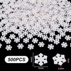 UNICRAFTALE About 500Pcs Christmas Snowflake Beads Bulk White Mini Loose Beads - Image 3