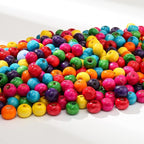 ToBeIT 1000Pcs Colourful Wooden Beads Round Paint Wood Bead 8mm Large Hole - Image 2