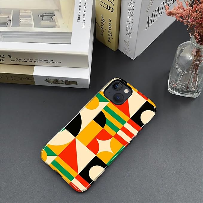 ZHEGAILIAN Case for iPhone 15, Geometric Colors Durable Shockproof Silicone + - Image 4