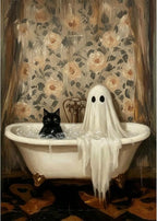 VeGuude Diamond Art Kits for Adults, Full Drill Black Cat Cute Ghost Diamond by VeGuude