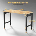 CAMMOO 48 Inch Adjustable Workbench 2000 LBS Capacity, Power Strip, Solid - Image 2