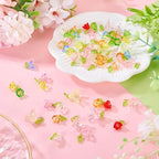 FASHEWELRY 21Pcs 7 Colors Transparent Acrylic Flower Charms 28mm Crystal Clear - Image 2