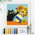 Doodlream Black Cat Sunflower Needle Kit by Doodlream