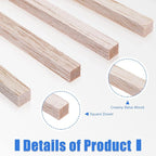 Yulejo 60 Pieces Balsa Wood Sticks 1/8 x 1/8 x 12 Inch Hardwood Square Dowels - Image 3