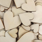 DERAYEE 100Pcs Unfinished Wooden Hearts - Image 4