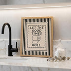 Funny Bathroom Decor Framed Canvas Wall Art, Let The Good Times Roll Toilet - Image 6