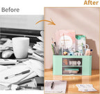 Marbrasse Pen Organizer with 2 Drawer, Desk Organizers and Accessories with 5 - Image 7