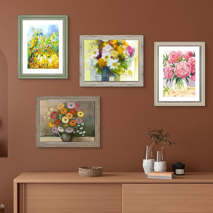 LUCKYLIFE 11x14 Picture Frame Set of 4, Display 9x12 Pictures - Image 8