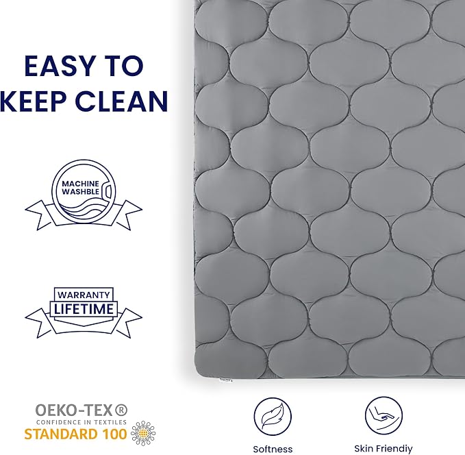 SLEEP ZONE Cooling Mattress Topper Queen, Extra Thick Mattress Pad Cover - Image 5
