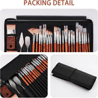 26pcs Paint Brush Set, Fuumuui Professional Acrylic Paint Brushes Complete - Image 6