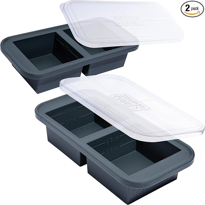 Souper Cubes 2 Cup Silicone Freezer Molds, Oven and Microwave Safe, Casseroles by SouperCubes%C2%AE