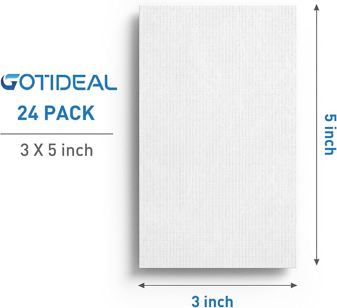 GOTIDEAL Canvases for Painting, 3x5 inch of 24, Professional Primed White Blank - Image 2