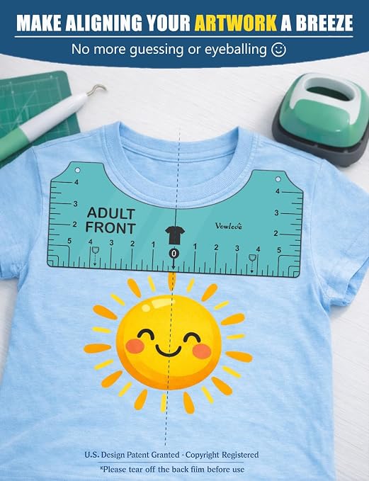 Vowlove Tshirt Ruler Guide for Vinyl Alignment - Image 2