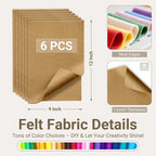 Tan Soft Felt Sheets for Crafts, 1.6mm Thick, Kids' Crafts, DIY Projects - Image 2
