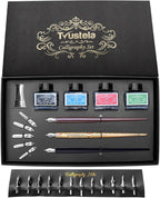 Calligraphy Set For Beginners, 3 Calligraphy Pens, 4 Ink Bottle 15ml, 20 by Trustela