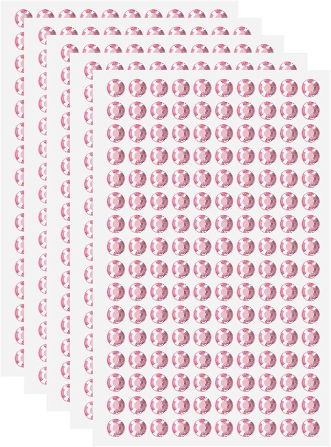 HARFINGTON 5 Sheet/800pcs Rhinestone Adhesive Stickers Self Adhesive Acrylic by HARFINGTON