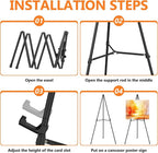 Easel Stand for Sign Portable, Adjustable Metal Easels for Display, Wedding - Image 4