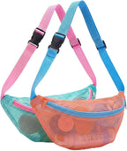 Hsei 2 Pcs Mesh Shell Bags for Beach Shelling Seashell Collecting Fanny Pack by Hsei