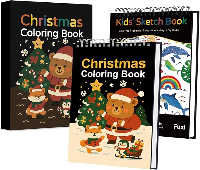 Fuxi Christmas Coloring Books for Ages 8-12, 60 Sheets Blank Sketchbook + 50 - Image 6