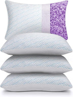 WISHSMILE Cooling King Size Pillows Set of 4, Shredded Memory Foam Pillows by WishSmile