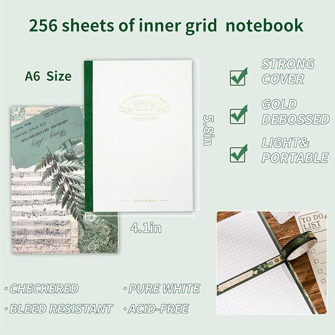 Scrapbooking Supplies Kit, Vintage Botanical Aesthetic Scrapbook Kit - Image 4