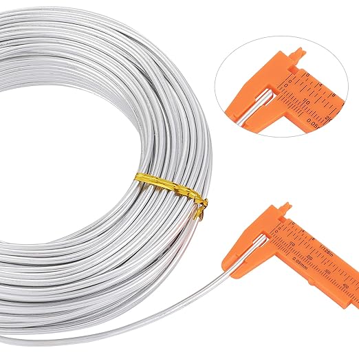 FASHEWELRY 82 ft Aluminum Craft Wire 9 Gauge Silver Metal Bendable Sculpting - Image 5