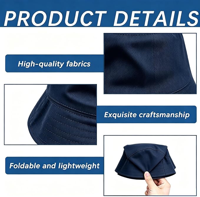 Bucket Hats Bulk Solid Color DIY Blank Hat Bucket Hats - Image 3