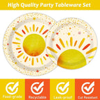 96 Pieces First Trip Around The Sun Decorations Sunshine Birthday Party Plates - Image 4