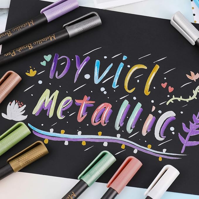 Dyvicl Metallic Brush Marker Pens - Image 4