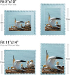 11x14 Picture Frame with Mat for 8x10, Wavy Edge Wooden Real Glass Photo Frame - Image 4