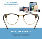 Blue Light Blocking Glasses Vintage Half Frame UV Clear Lens Anti Eyestrain - Image 4
