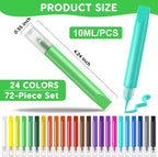 72 Pcs Suncatcher Paint Pens, Stained Glass Sun Catcher Pens 24 Colors 10ML Each - Image 2
